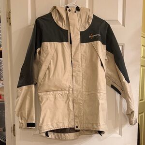 Women’s Beige and Black Rain Jacket